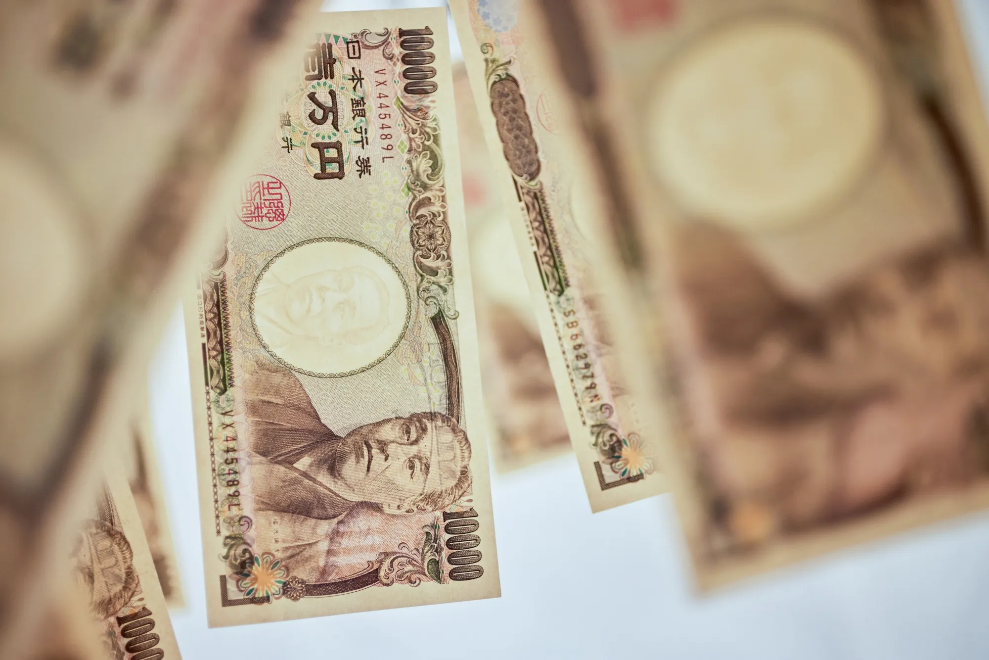Japanese 10,000 yen banknotes.