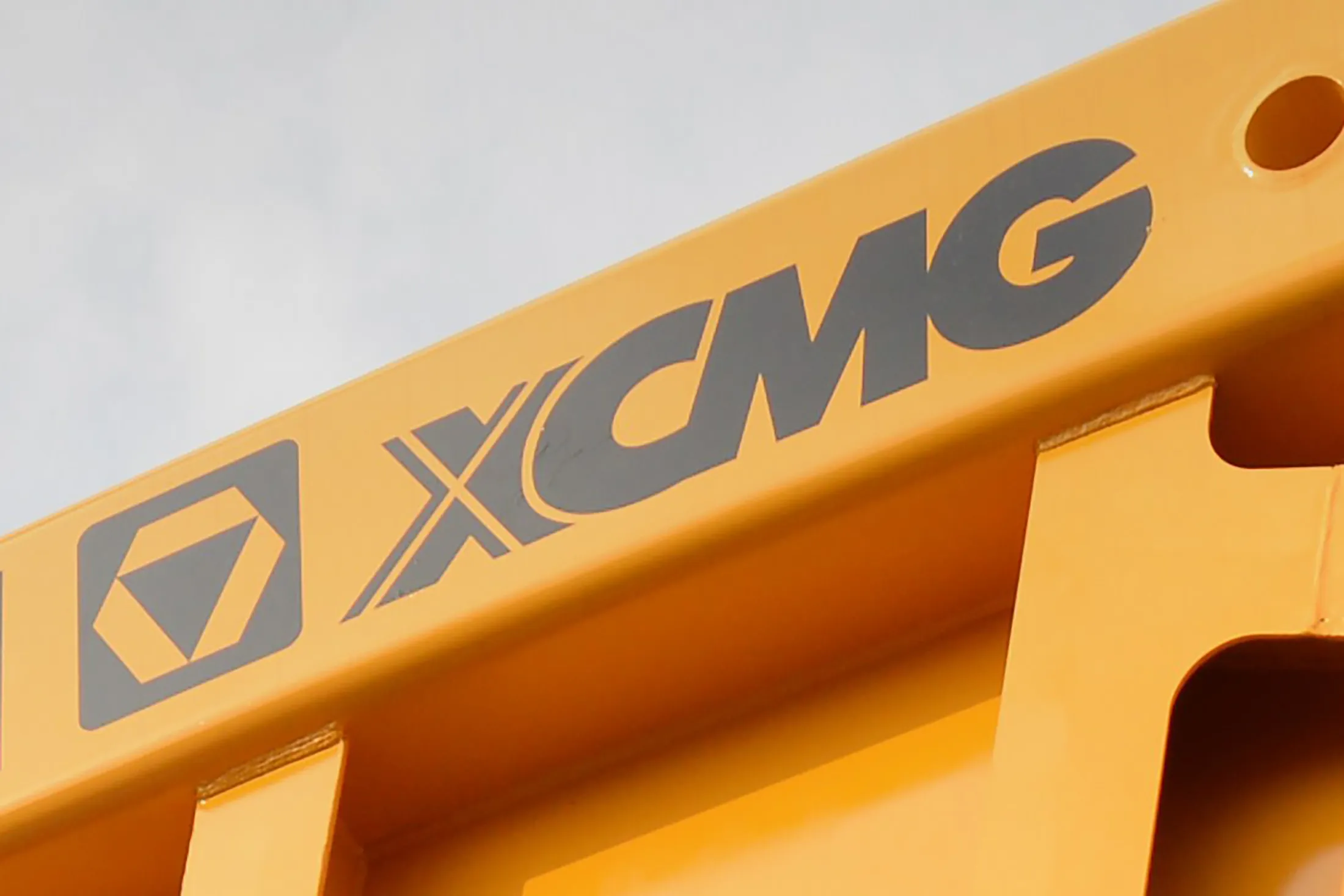 The XCMG logo on an electric drive dump truck.