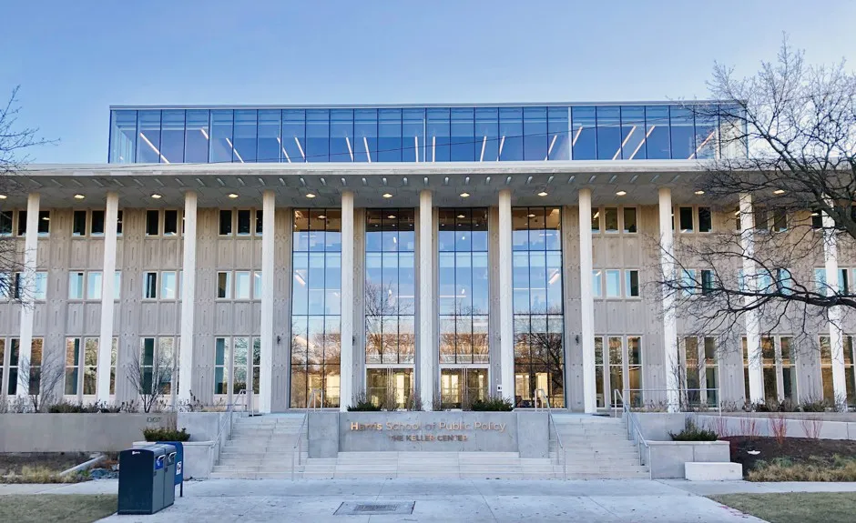 Much of the Keller Center's limestone façade was replaced with glass in the renovation, making it visually more accessible.