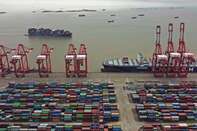 Yangshan Deepwater Port in Shanghai on April 24.