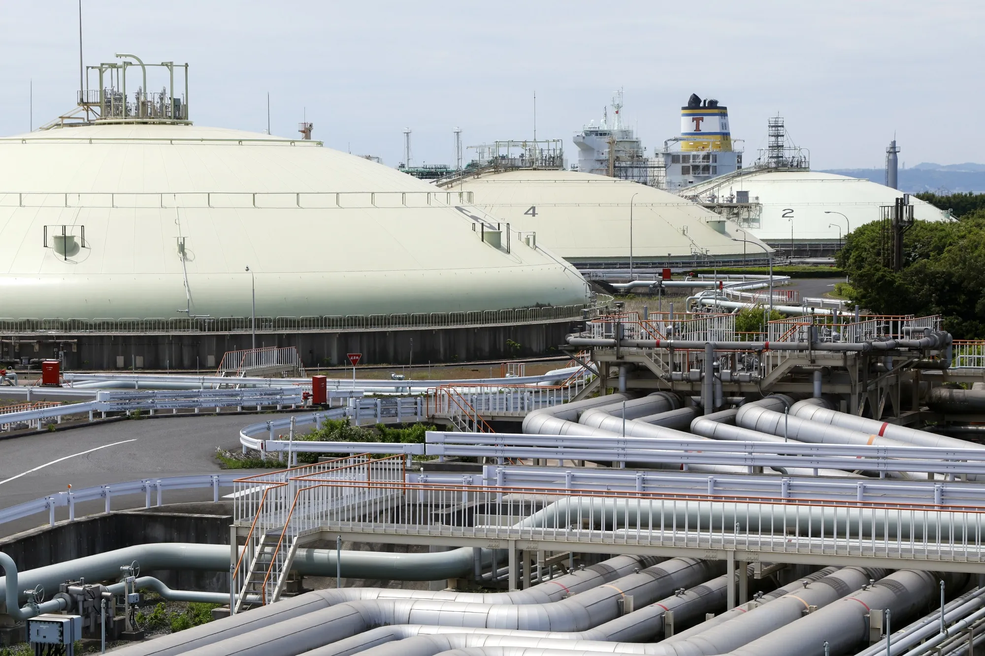 LNG underground tanks and pipelines at the Jera Co. Futtsu Thermal Power Station in Futtsu, Japan.