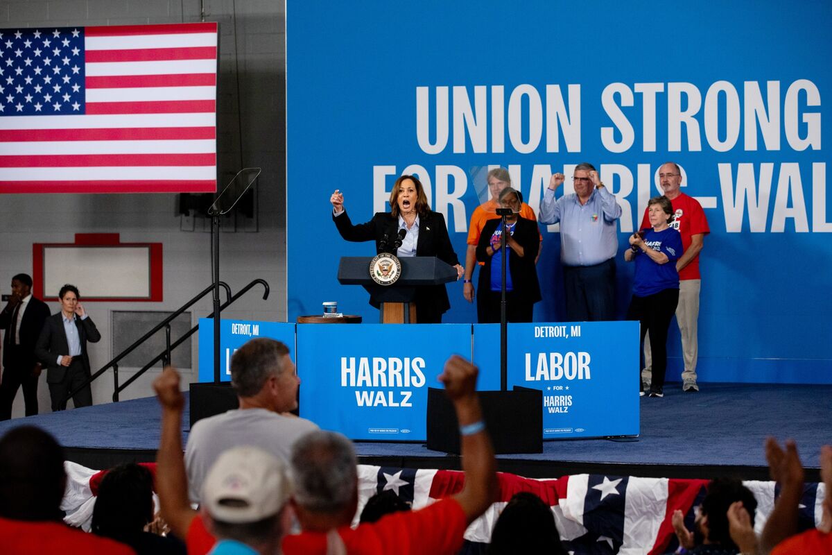 Harris wirbt bei Wahlkampfveranstaltungen zum Labor Day um ...