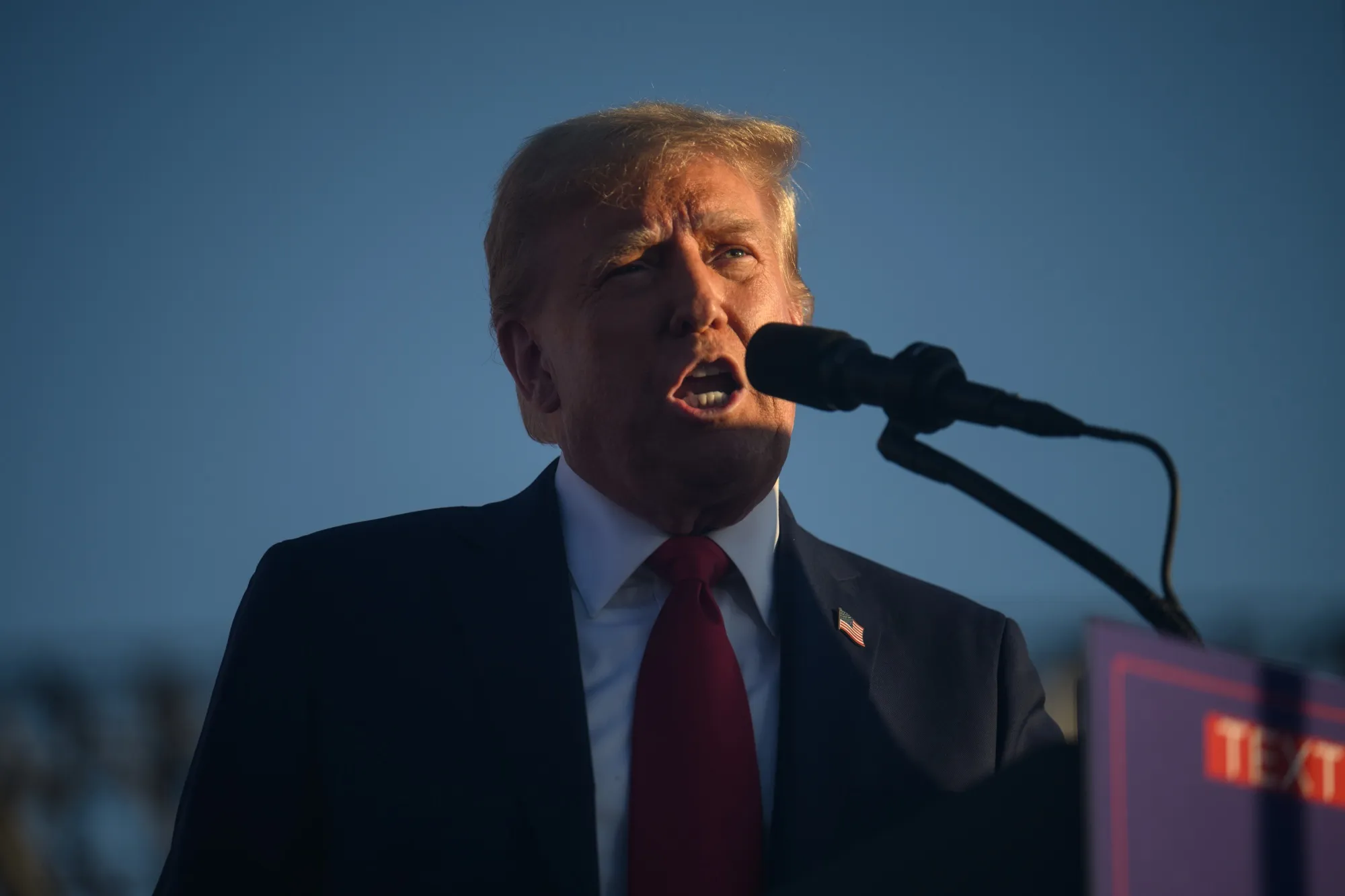 Donald Trump speaks during a campaign event in Butler, Pennsylvania,&nbsp;on Oct. 5.