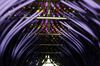 Coaxial cables feed into a server inside a comms room at an office in London, U.K.