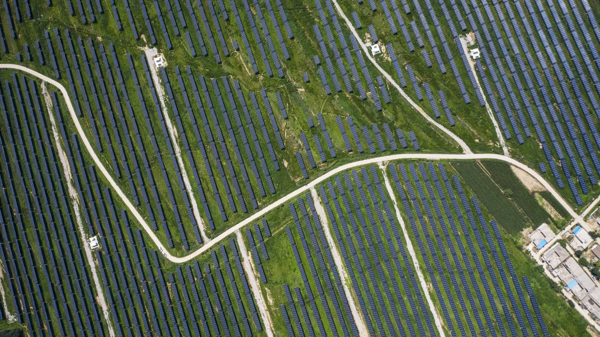 Photovoltaic modules at a solar power plant co-owned by Longi Green Energy Technology and China Three Gorges in Tongchuan, China.