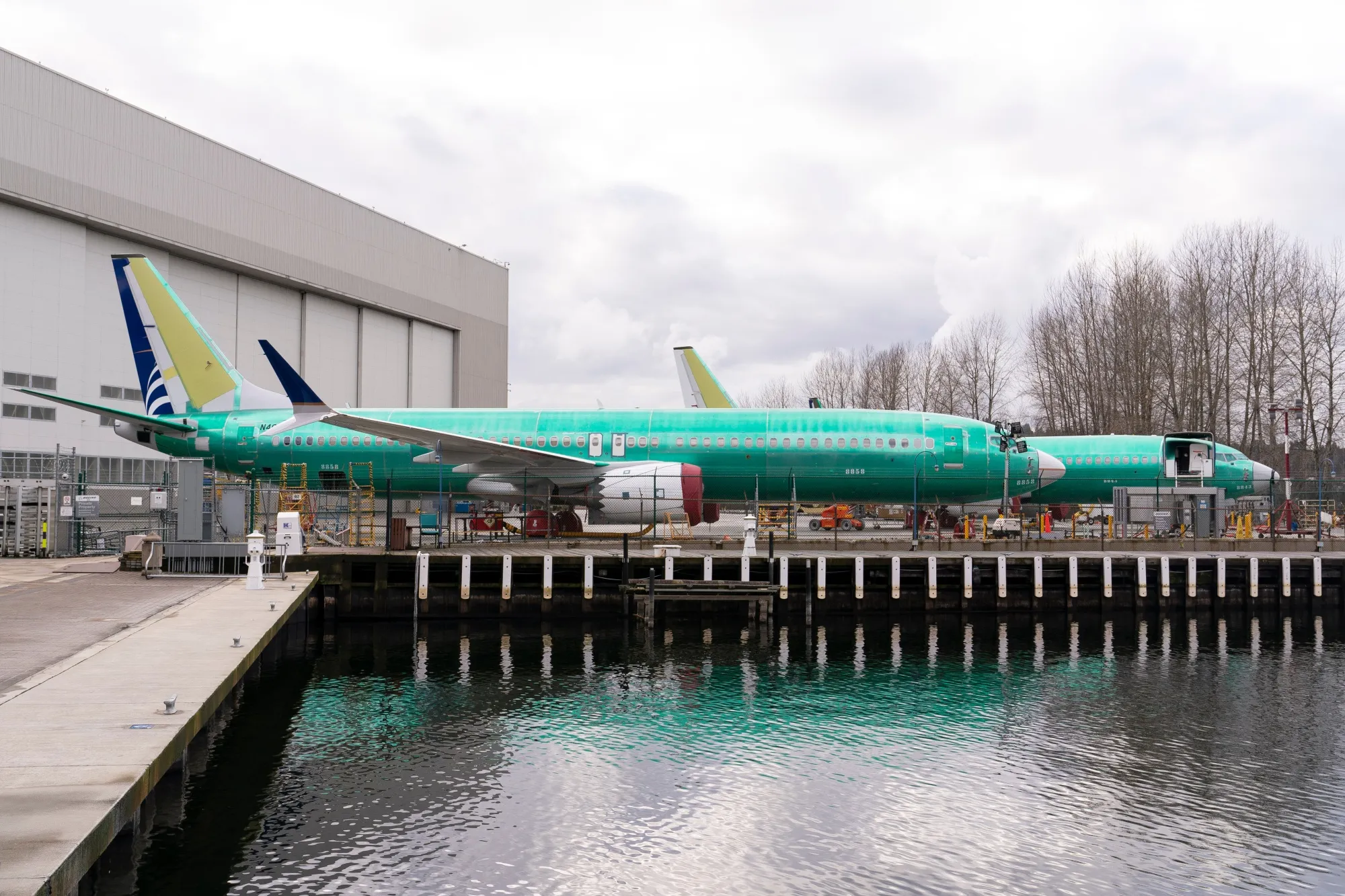 Boeing 737 Max 8 aircraft outside the company’s manufacturing facility in Renton, Washington.