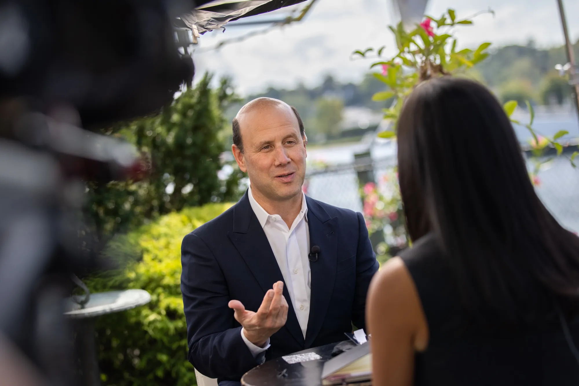 Marc Lipschultz, president of Blue Owl Capital, speaks during an interview in Greenwich, Connecticut in Sept. 2021.