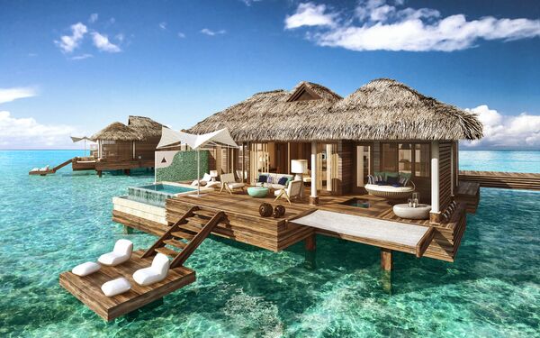Overwater Bungalows In The Caribbean Mexico Jamaica Panama Mexico Overwater Bungalows Bloomberg Sandals 01