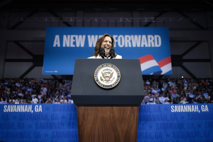 Kamala Harris Campaigns For President In Savannah, Georgia