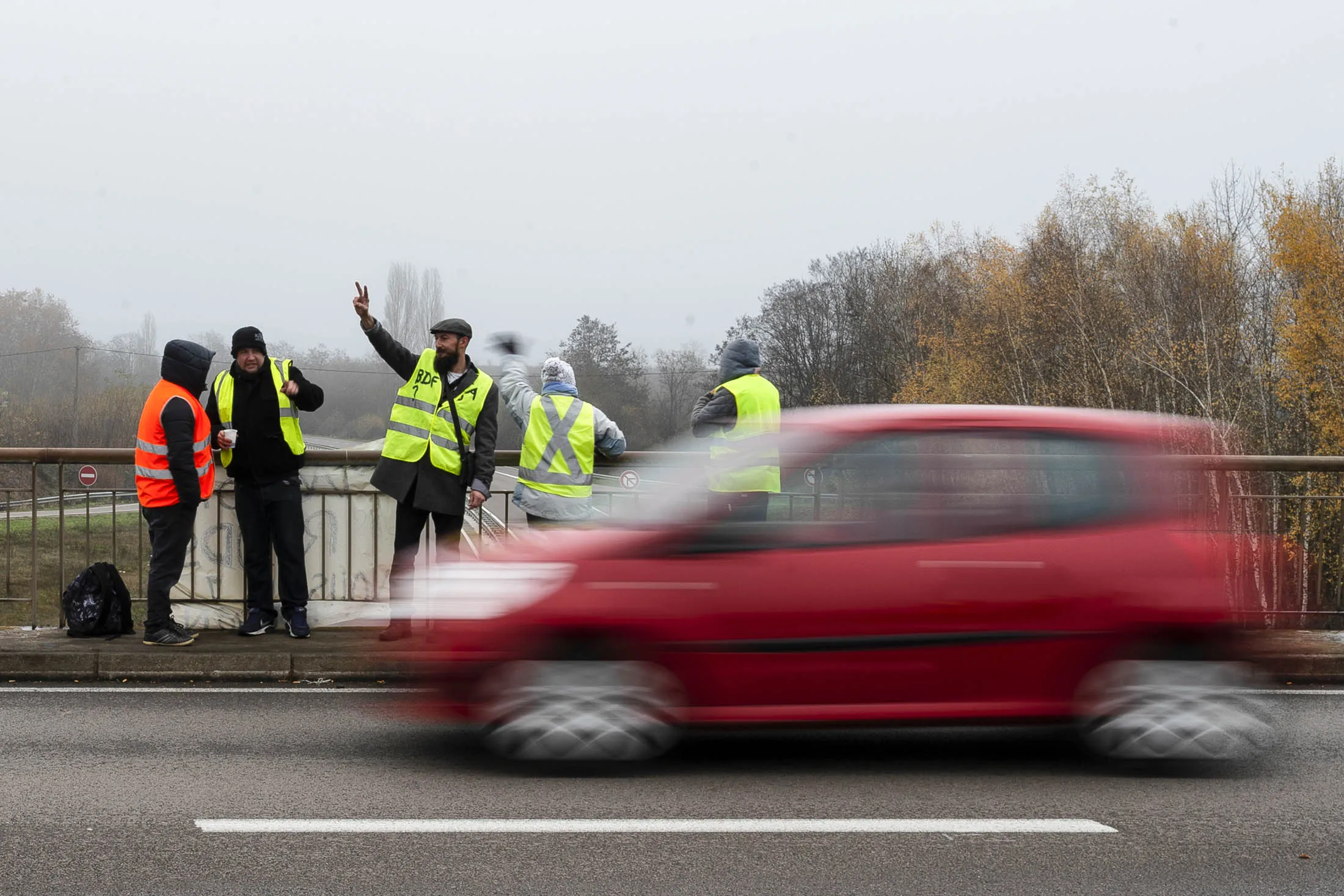 Protestors near&nbsp;Montceau-les-Mines&nbsp;on Nov. 23, 2018.