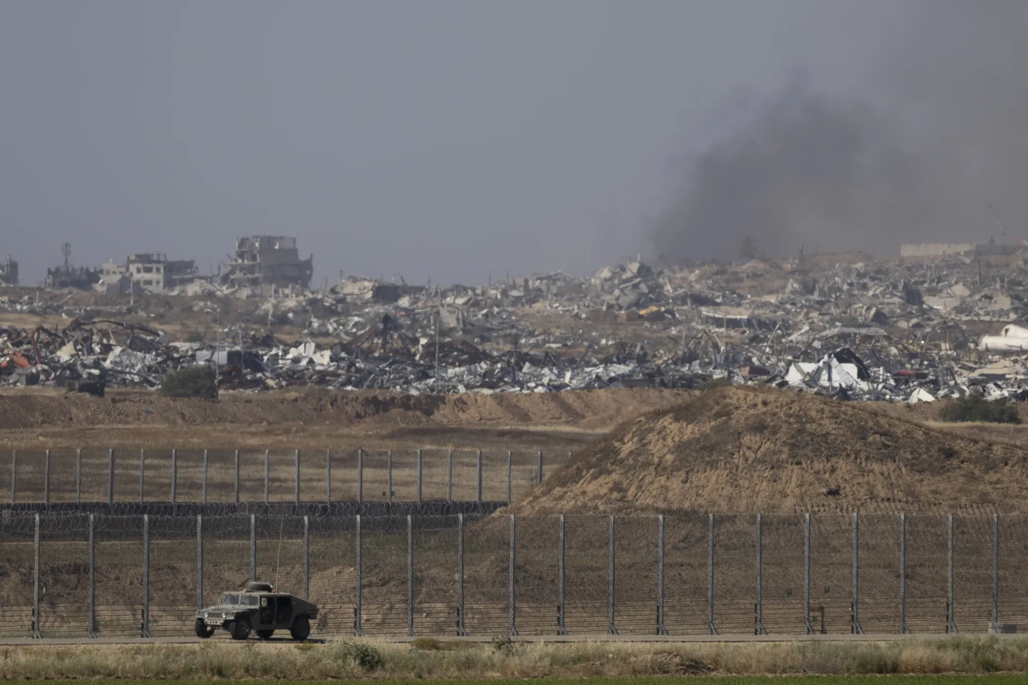An Israeli army vehicle near the border with the Gaza Strip&nbsp;in Southern Israel, on May 8.