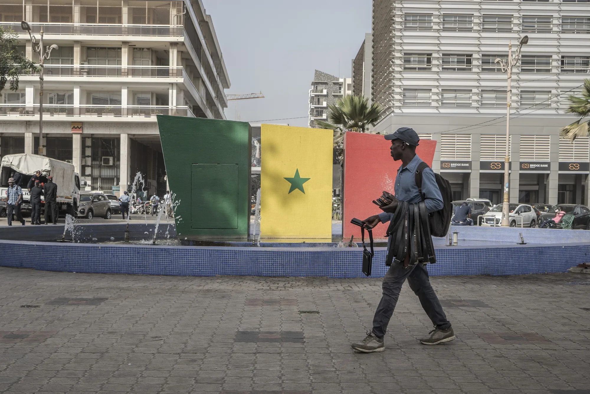 The Place de l'Independence in Dakar, Senegal.