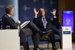 Larry Fink, chairman and chief executive officer of BlackRock, right, speaks during the Institute of International Finance (IIF) annual membership meeting in Washington, DC, US, on Wednesday, Oct. 12, 2022. This year's conference theme is &quot;The Search for Stability in an Era of Uncertainty, Realignment and Transformation.&quot;