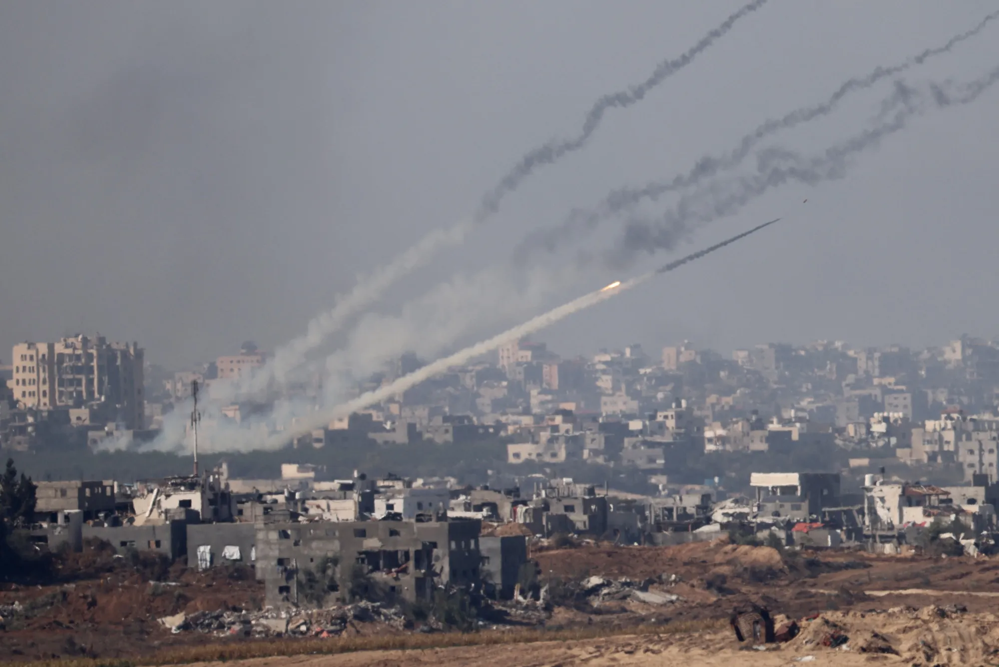 Rockets fired from Gaza.&nbsp;Jack Guez/Getty