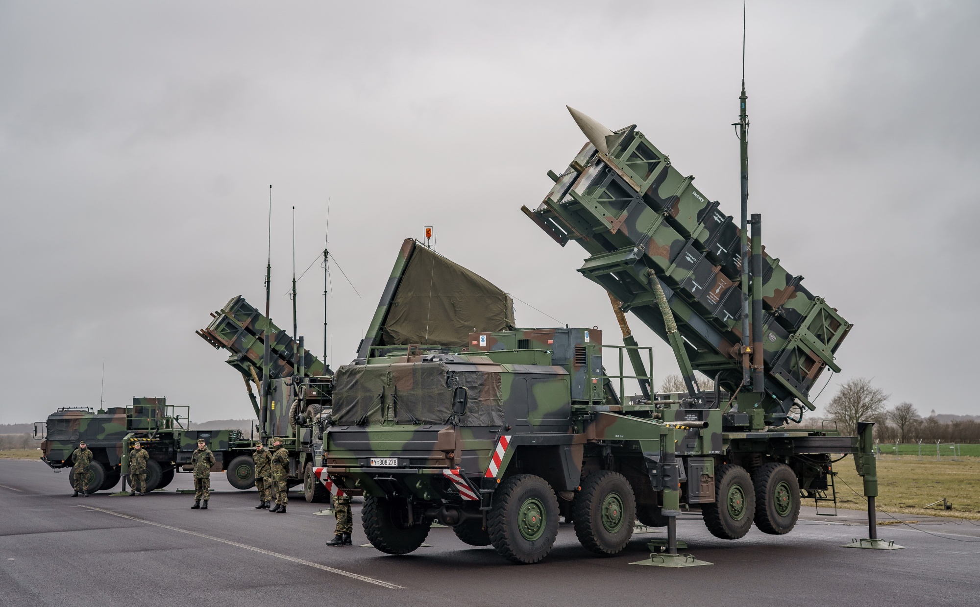 Patriot missile systems at Schwesing military airport, Germany.