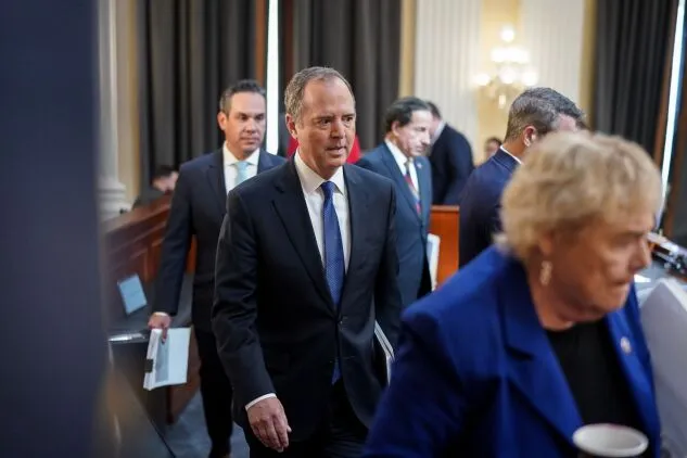 Rep. Adam Schiff (D-Calif.) shown arriving for a hearing in the US Capitol, Oct. 13, 2022. 