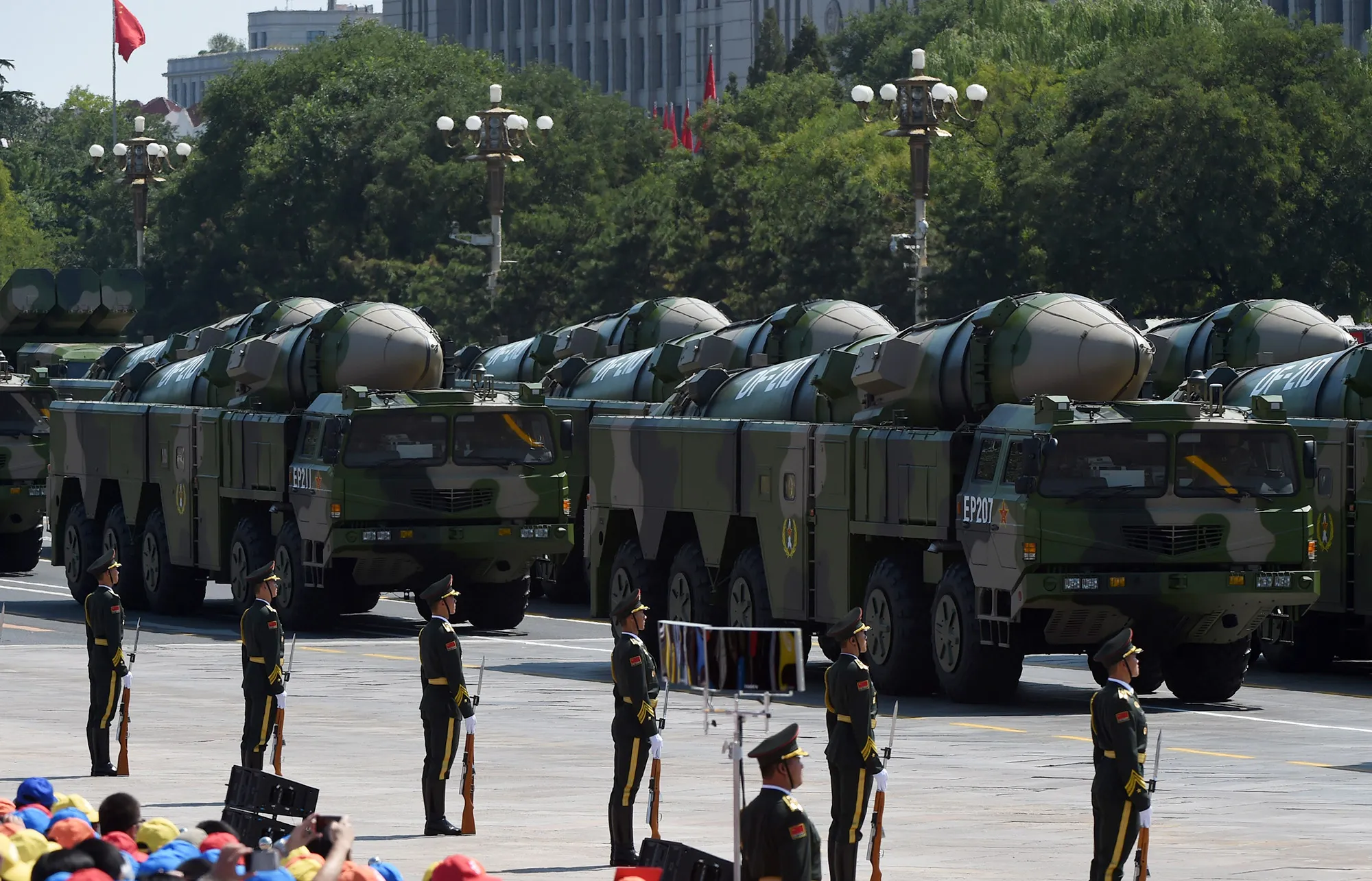 DF-21D missiles in a military parade in Beijing in 2015.
