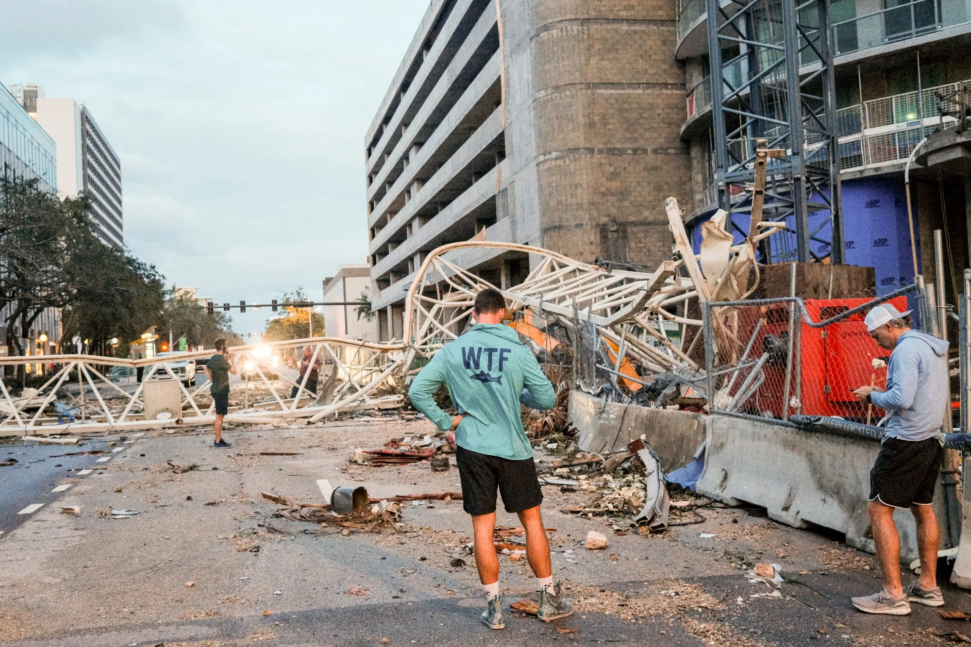 Residents in St. Petersburg, Florida, inspect property damage after Hurricane Milton’s&nbsp;landfall.