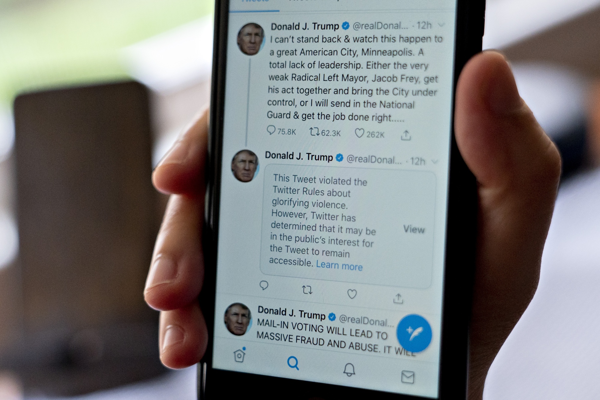 Twitter Slaps Warning On President Trump's Looting-And-Shooting Tweet 