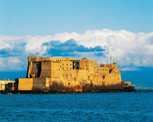 Castel dell'Ovo (Egg castle), a 14th century to 16th century edifice in Naples, serves as one third of the Vinciguerra Island fortress.