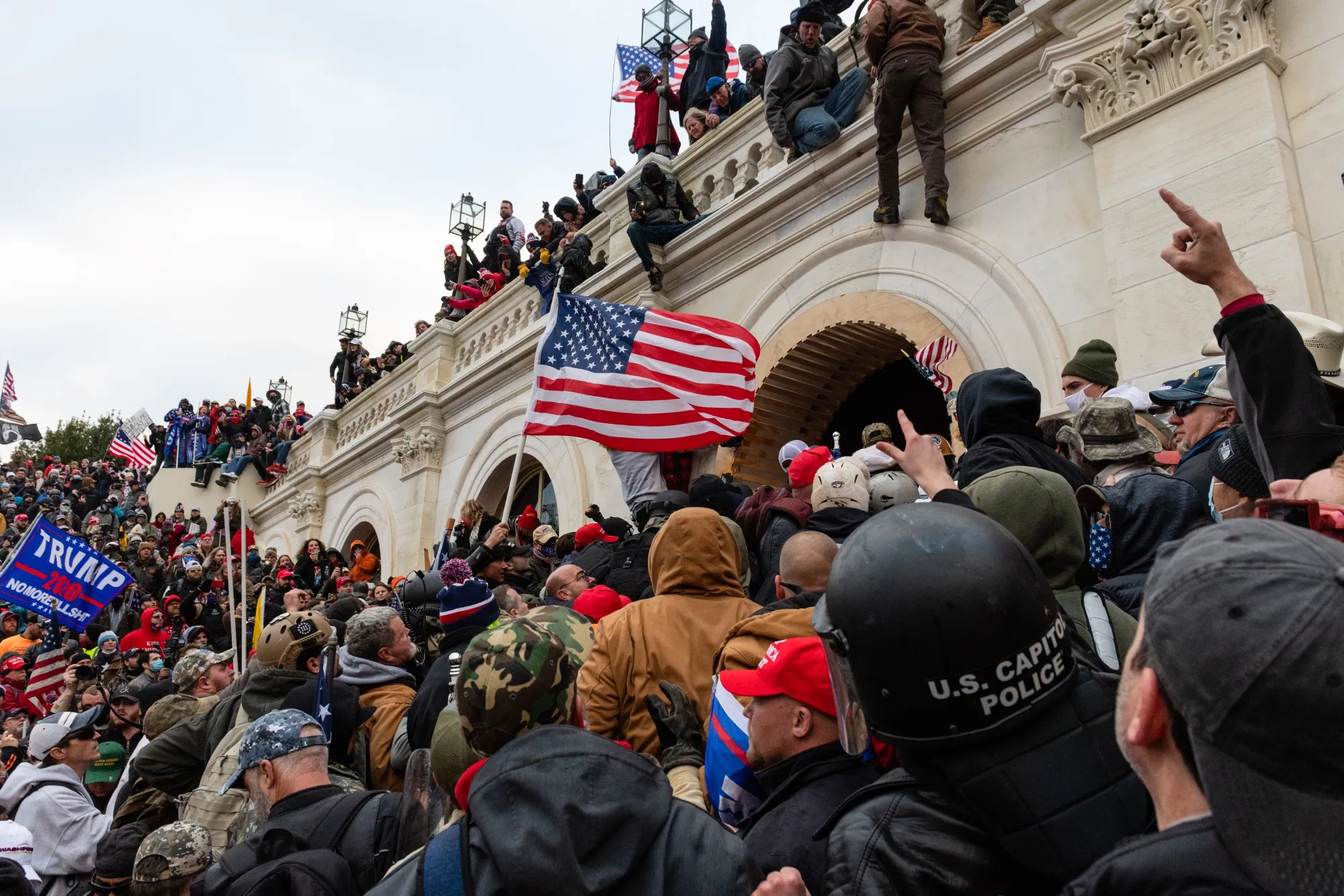 Rioters&nbsp;attempt to enter the U.S. Capitol building in Washington, D.C.,&nbsp;on&nbsp;Jan. 6.&nbsp;
