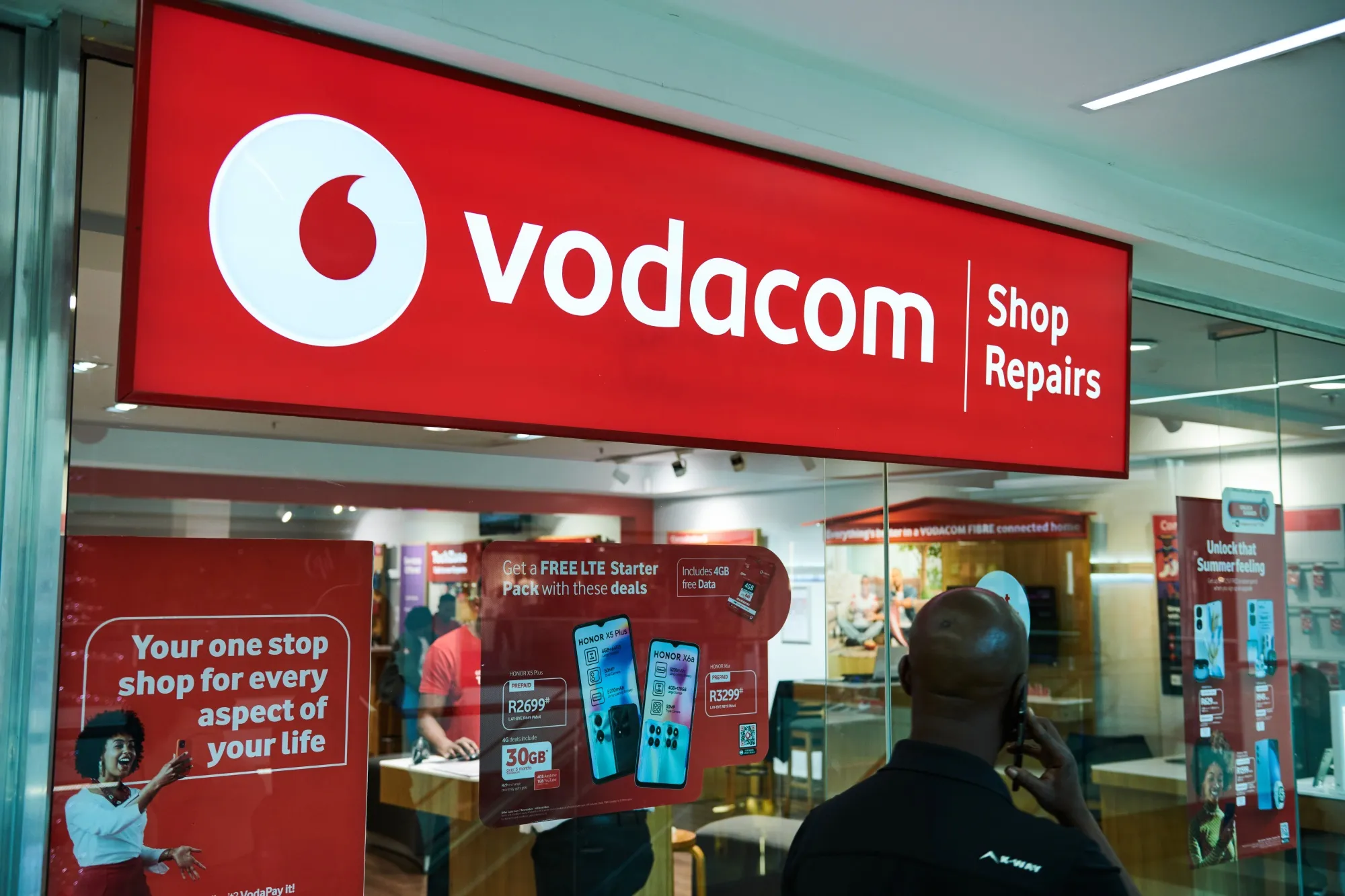 Vodacom Group Ltd. store in a shopping center in Pretoria.