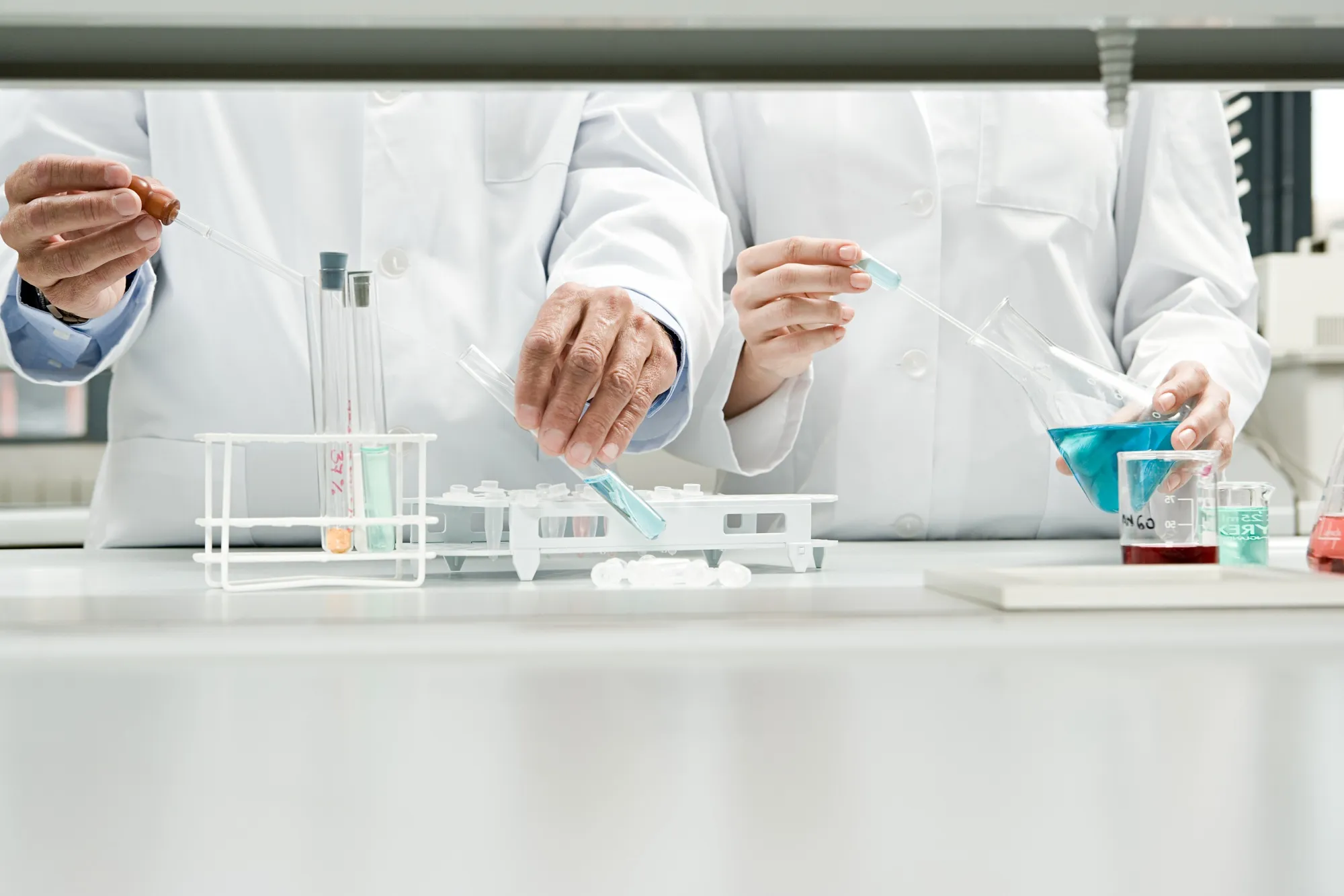 Scientists conducting an experiment
