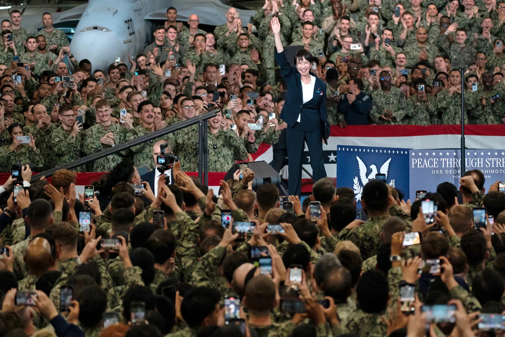 U.S. President Trump Visits USS George Washington In Japan