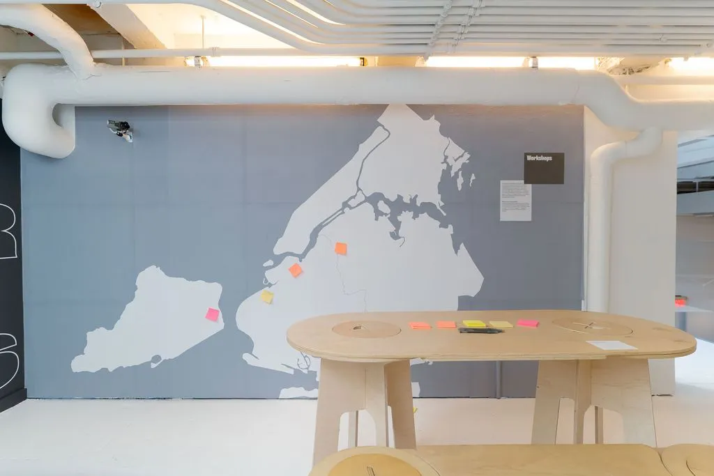 A map for workshopping new ideas for public space, on view at the Center for Architecture in New York.