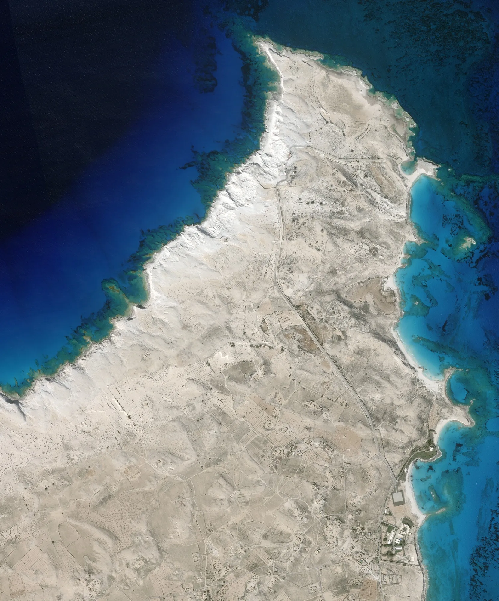 Satellite image of the tip of the Ras El-Hekma peninsula, Egypt, on March 14.
