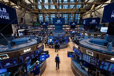 Trading At The NYSE As S&P 500 Hits 5,500 After Encouraging Economic Data