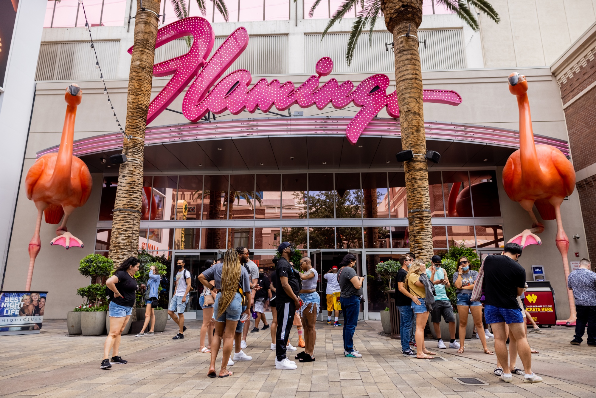 thumbnail image 2 of Flamingo Las Vegas Retro Tote Bag - Vintage Casino Hotel Design Carry All Bag 2 of 12