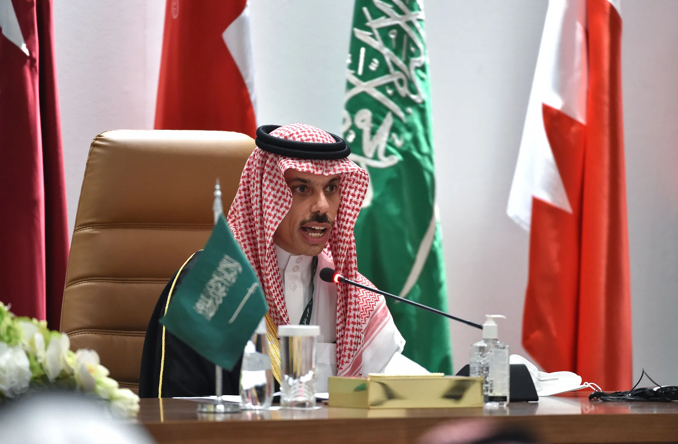 Faisal bin Farhan al-Saud during&nbsp;a press conference&nbsp;on Jan.&nbsp;5.
