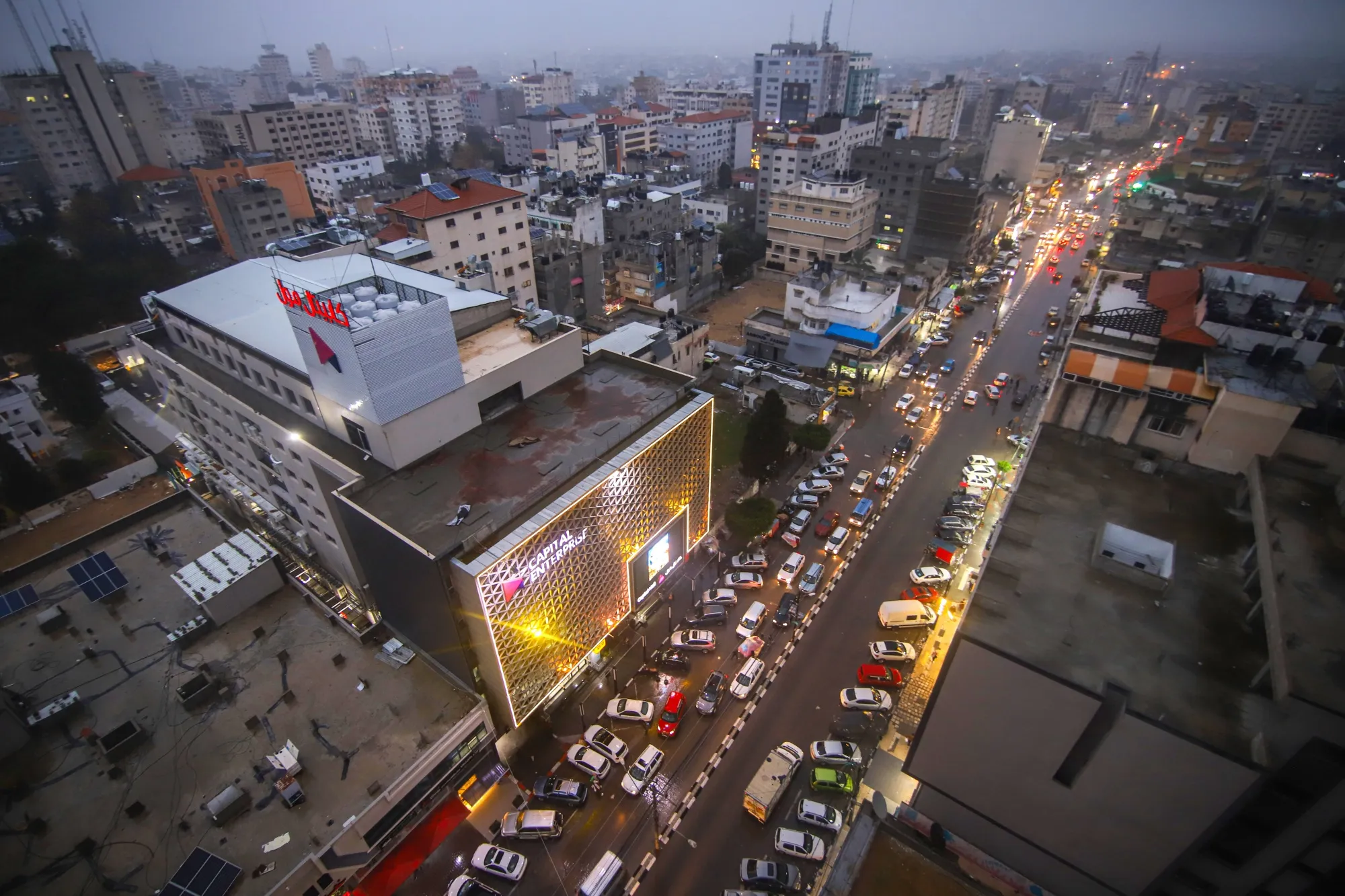 Commercial and residential buildings in Gaza City.