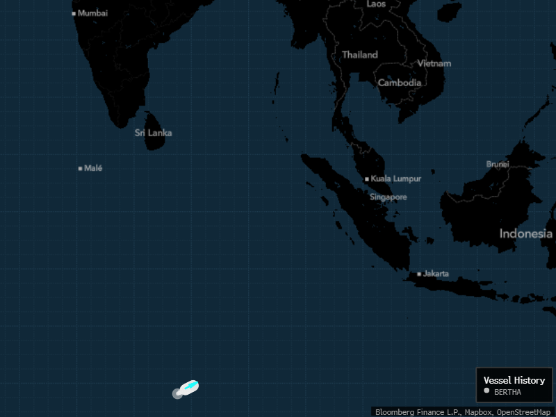 Bertha was loaded in Venezuela in early December and boarded by US forces in the Indian Ocean.