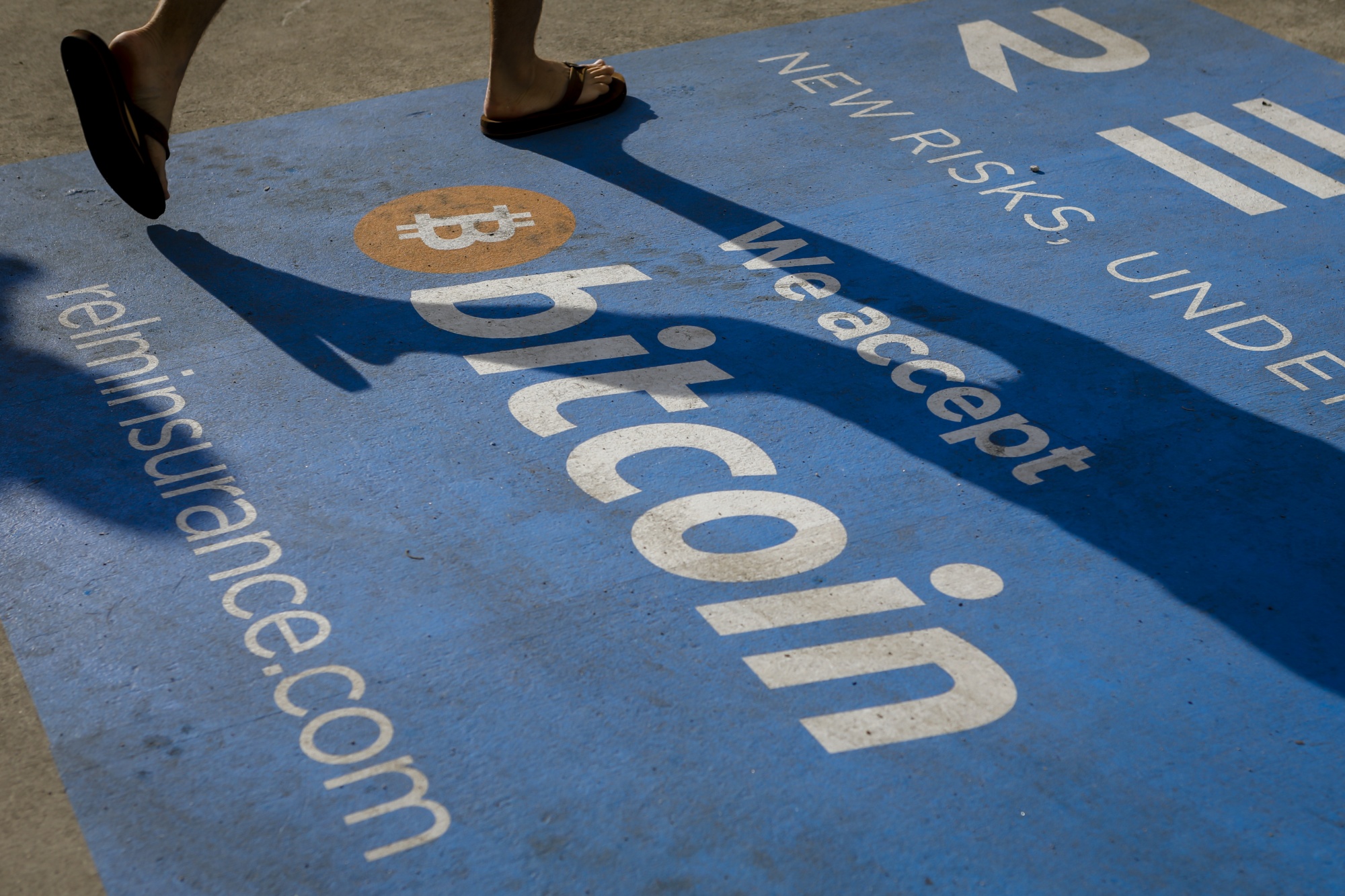 Bitcoin signage during the Bitcoin 2021 conference in Miami on June 5.