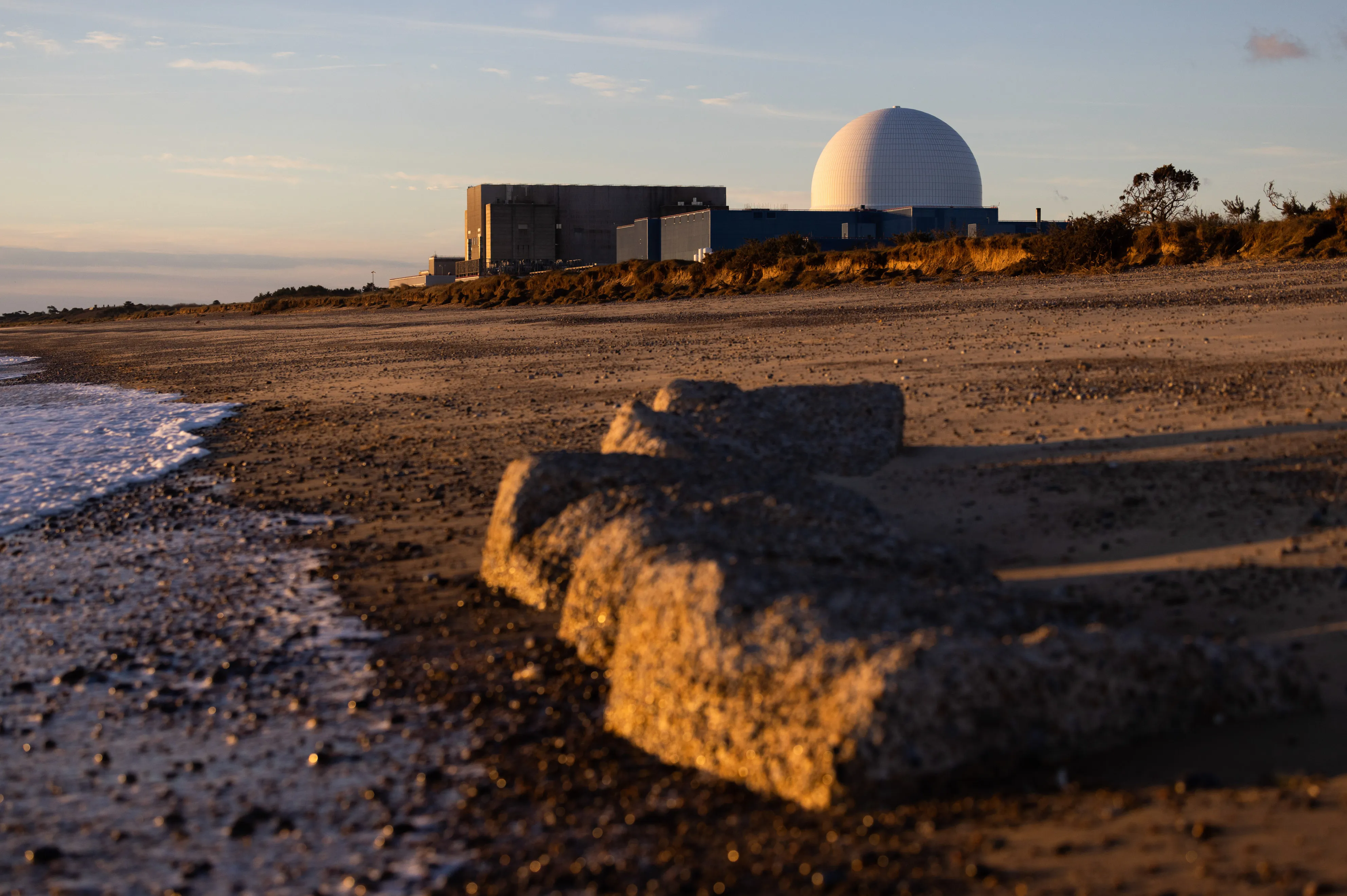 The Sizewell A and B nuclear power stations in the UK.