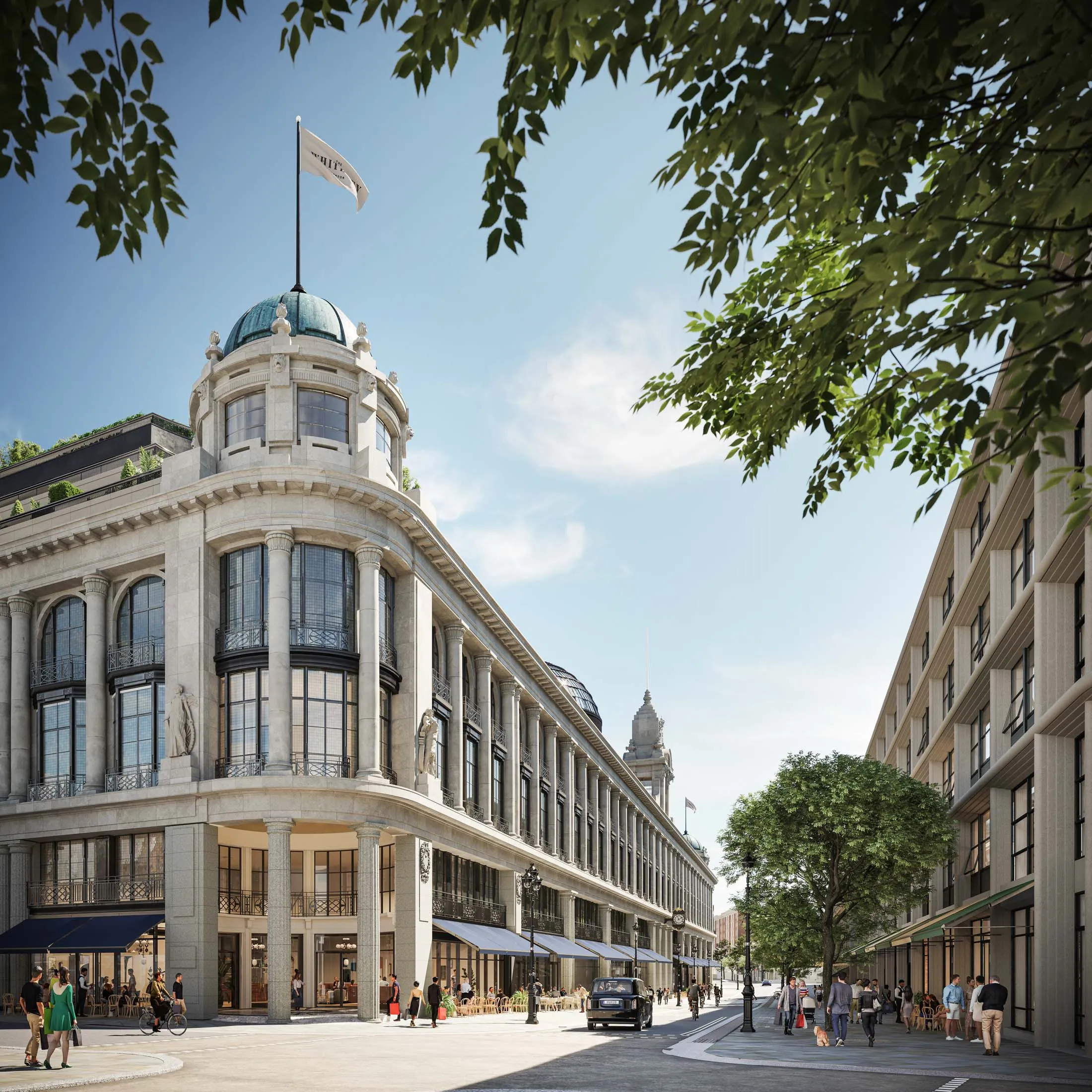 A rendering of the&nbsp;Whiteley and upscaled Queensway in Bayswater, London.