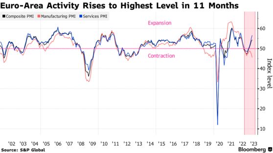 Euro-Area Activity Rises to Highest Level in 11 Months