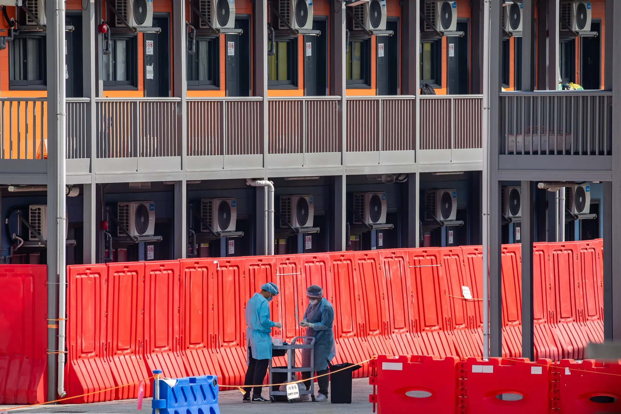 Isolation units at the Penny's Bay Quarantine Centre in Hong Kong.