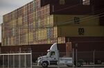 Shipping containers at the Port of Newark in Newark, New Jersey, U.S.