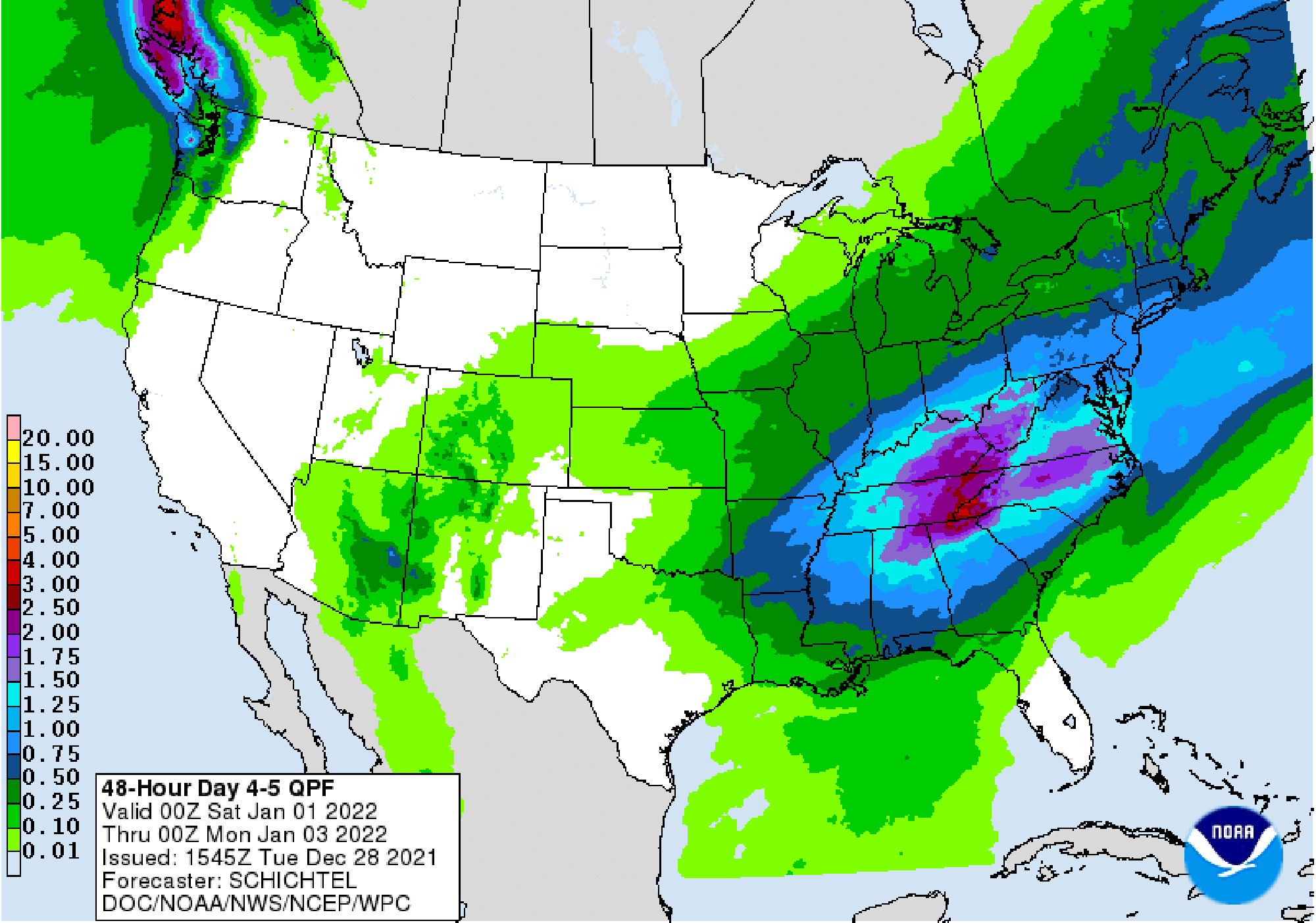 Quantitative Precipitation Forecasts, days 4-5