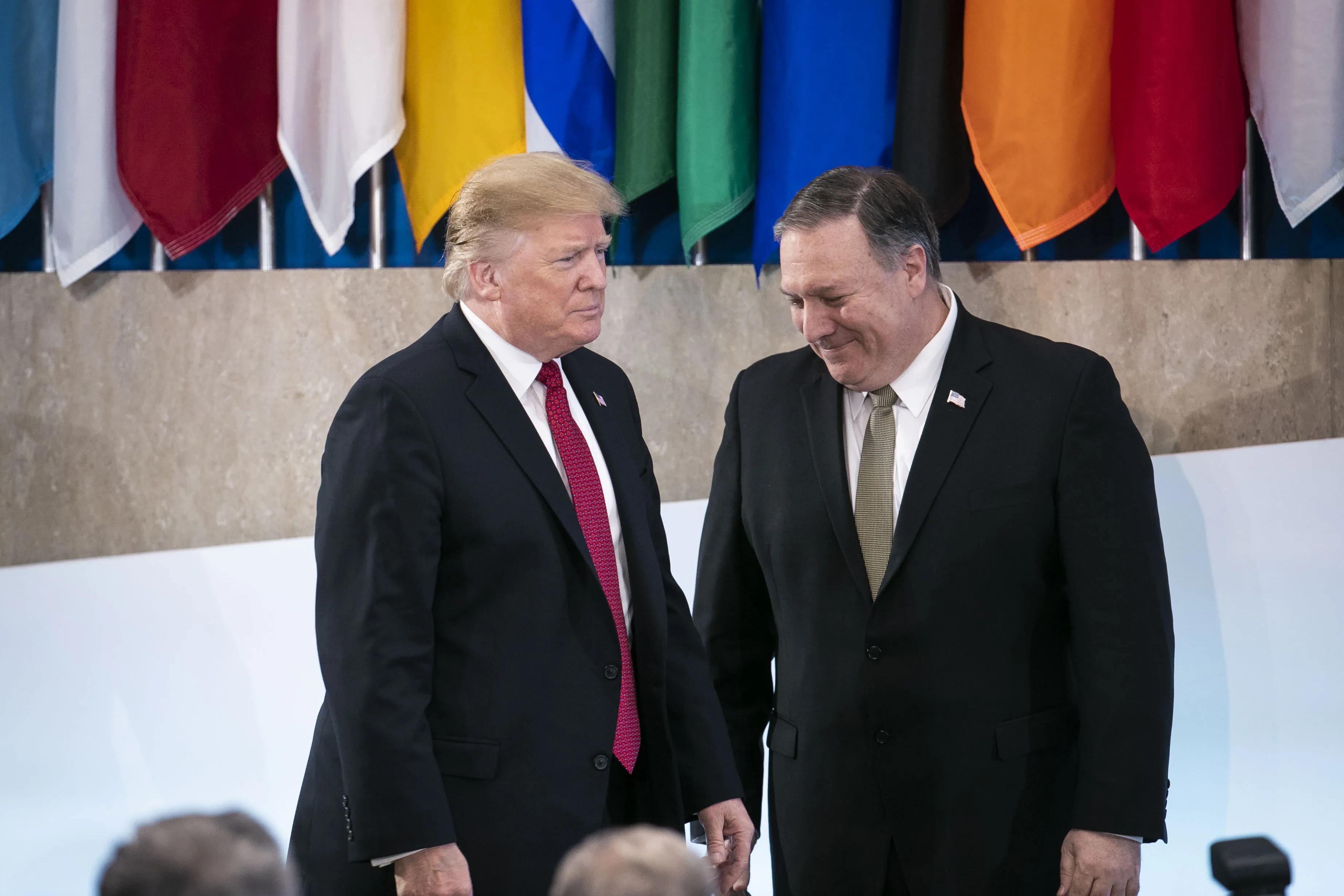 Mike Pompeo and Donald Trump.