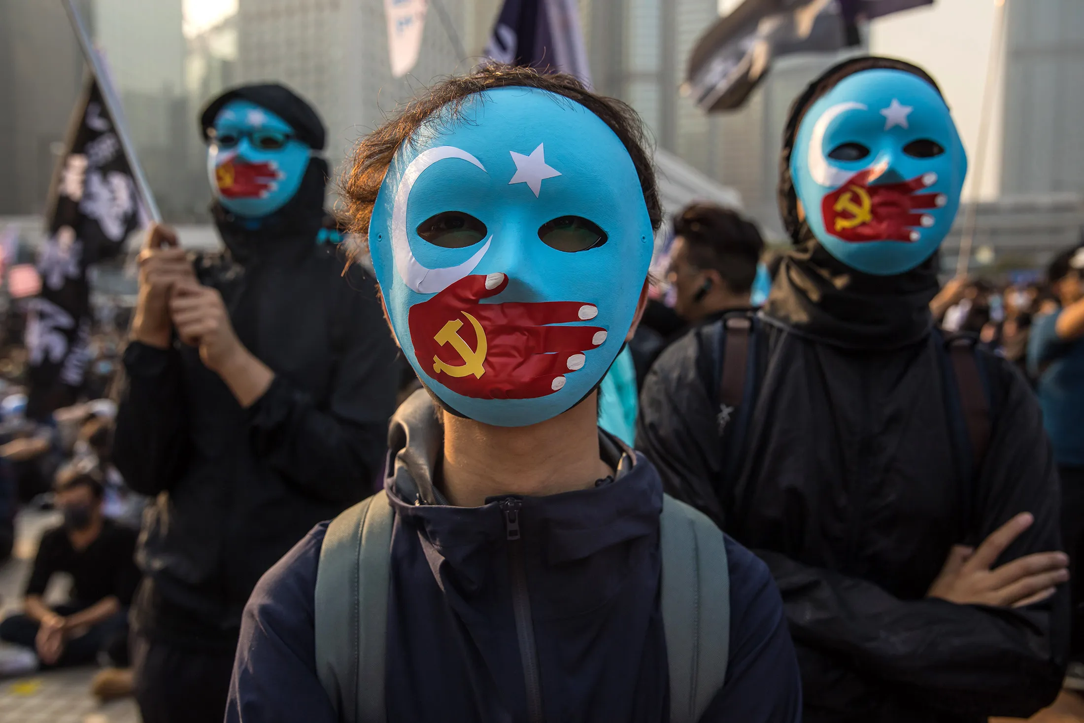 A rally in Hong Kong in&nbsp;December 2019 to support the Uyghur minority in China.&nbsp;