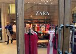 A customer inside a Zara retail unit at the GUM department store in Moscow.