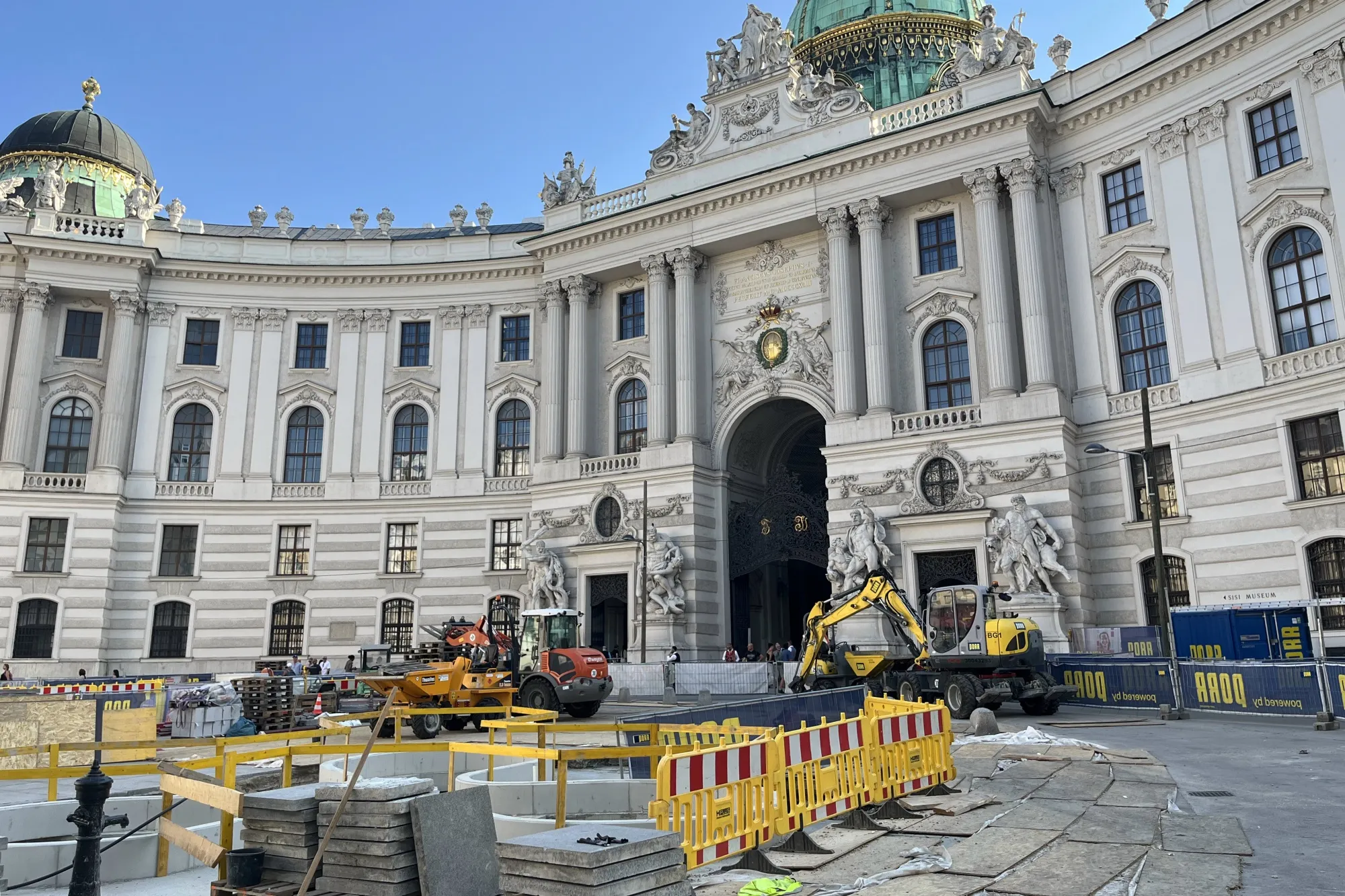 Construction in Vienna's Michaelerplatz in July.