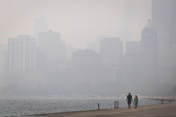 Smoke From Canadian Wildfires Fills The Skies Of Chicago