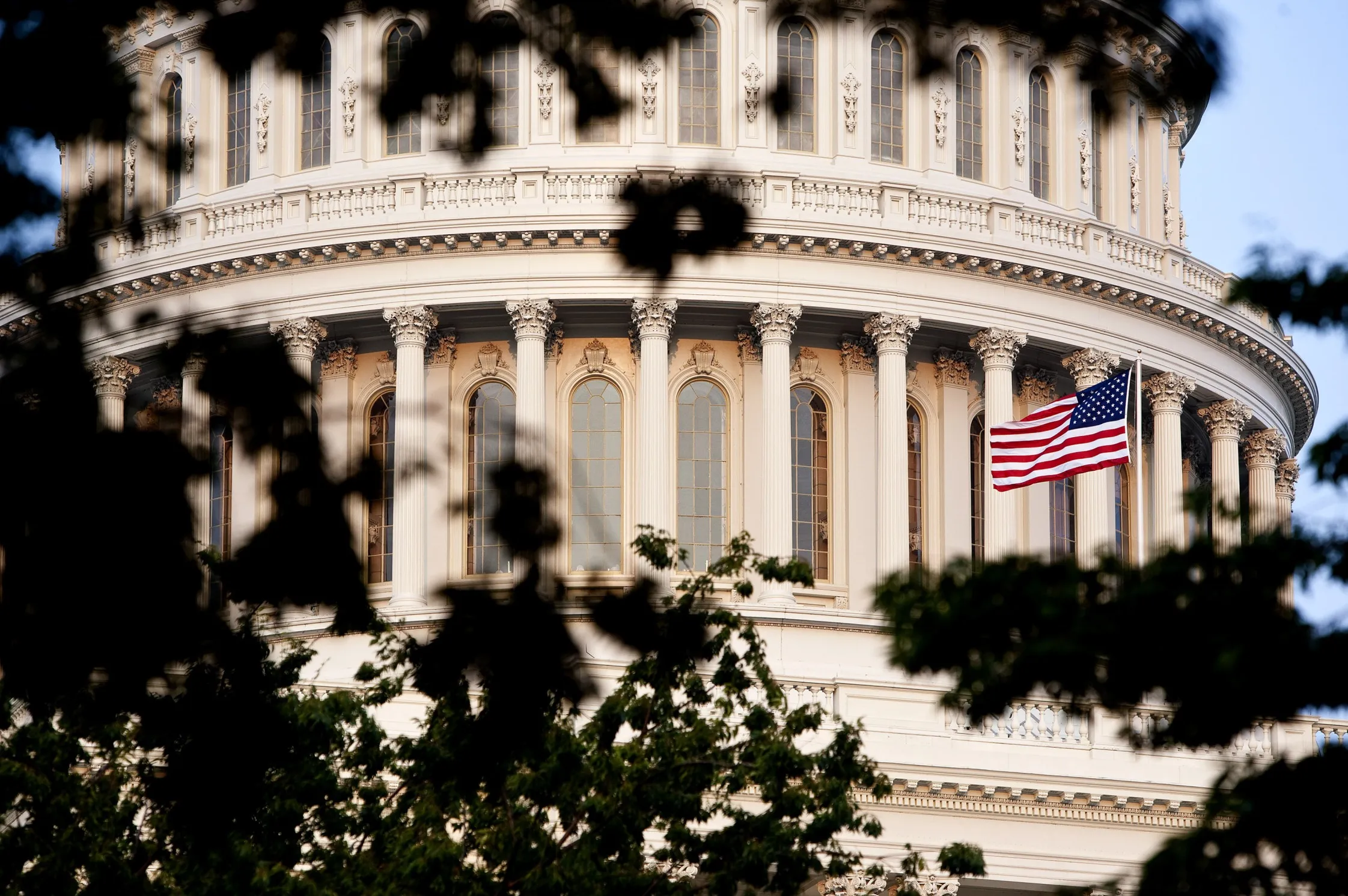 The U.S. flag flies at the U.S. Capitol building in Washington, D.C.