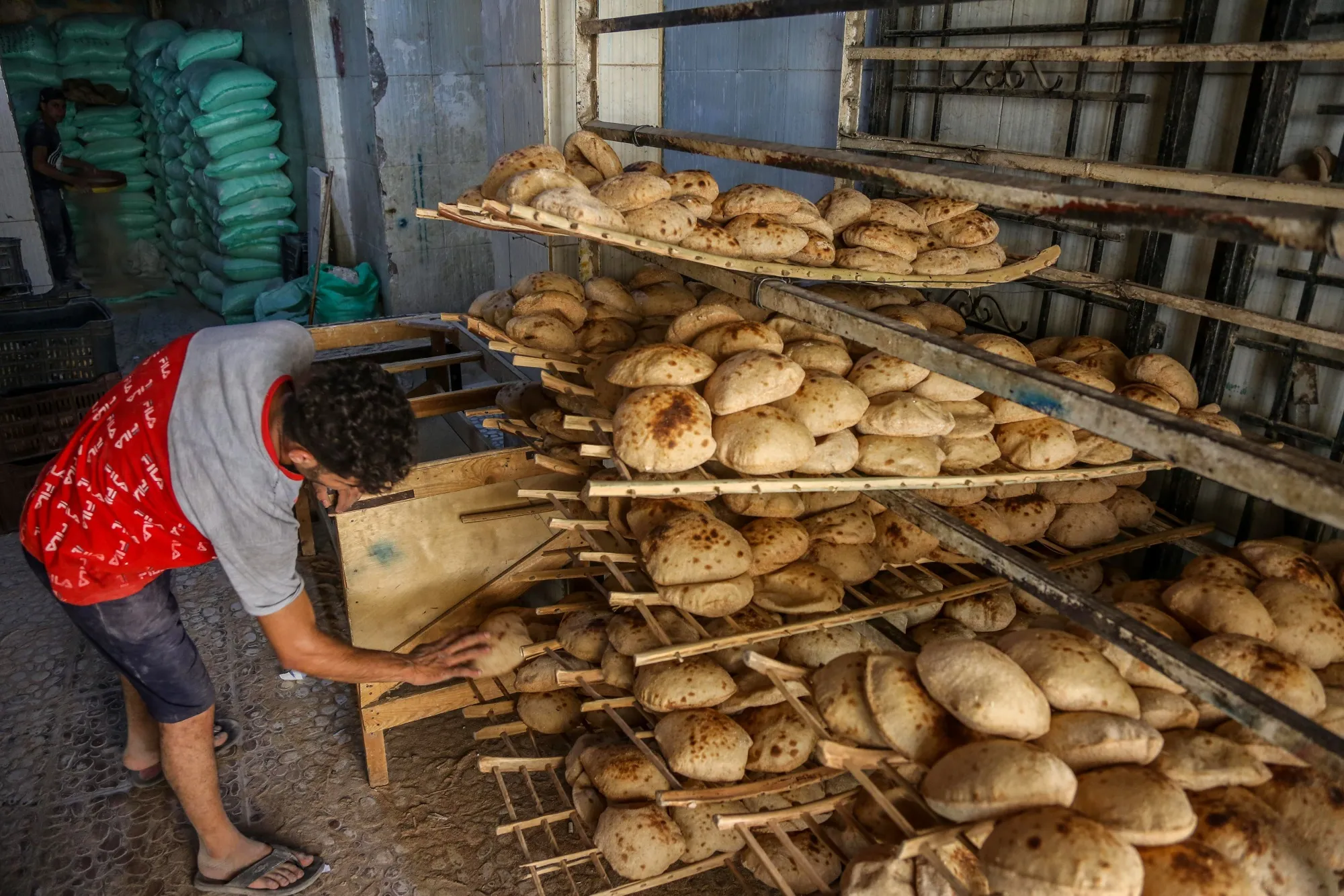 A bakery in the Al Dokki district of Giza, Egypt.