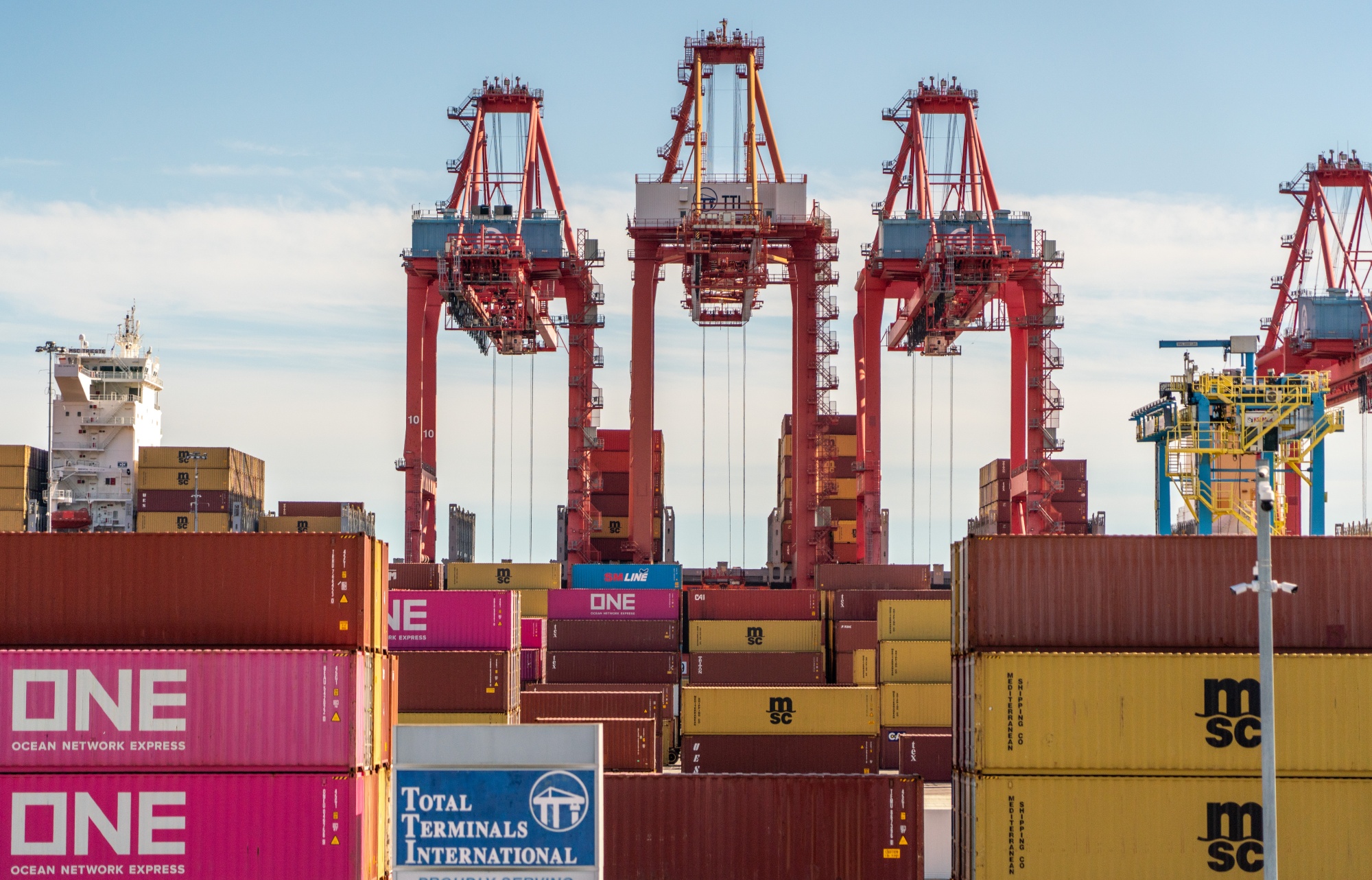 Shipping Containers at the Port of Long Beach in Long Bech, California. 